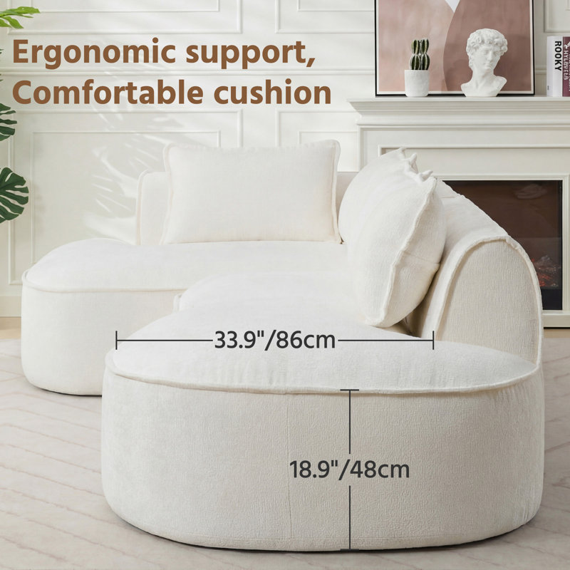 Canapé modulaire Boneless 109,5 po Cloud, Crème