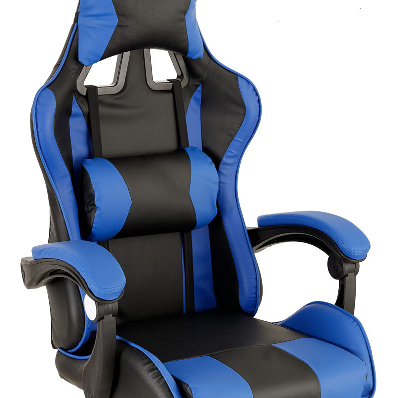 Gaming Chair with Headrest, Blue