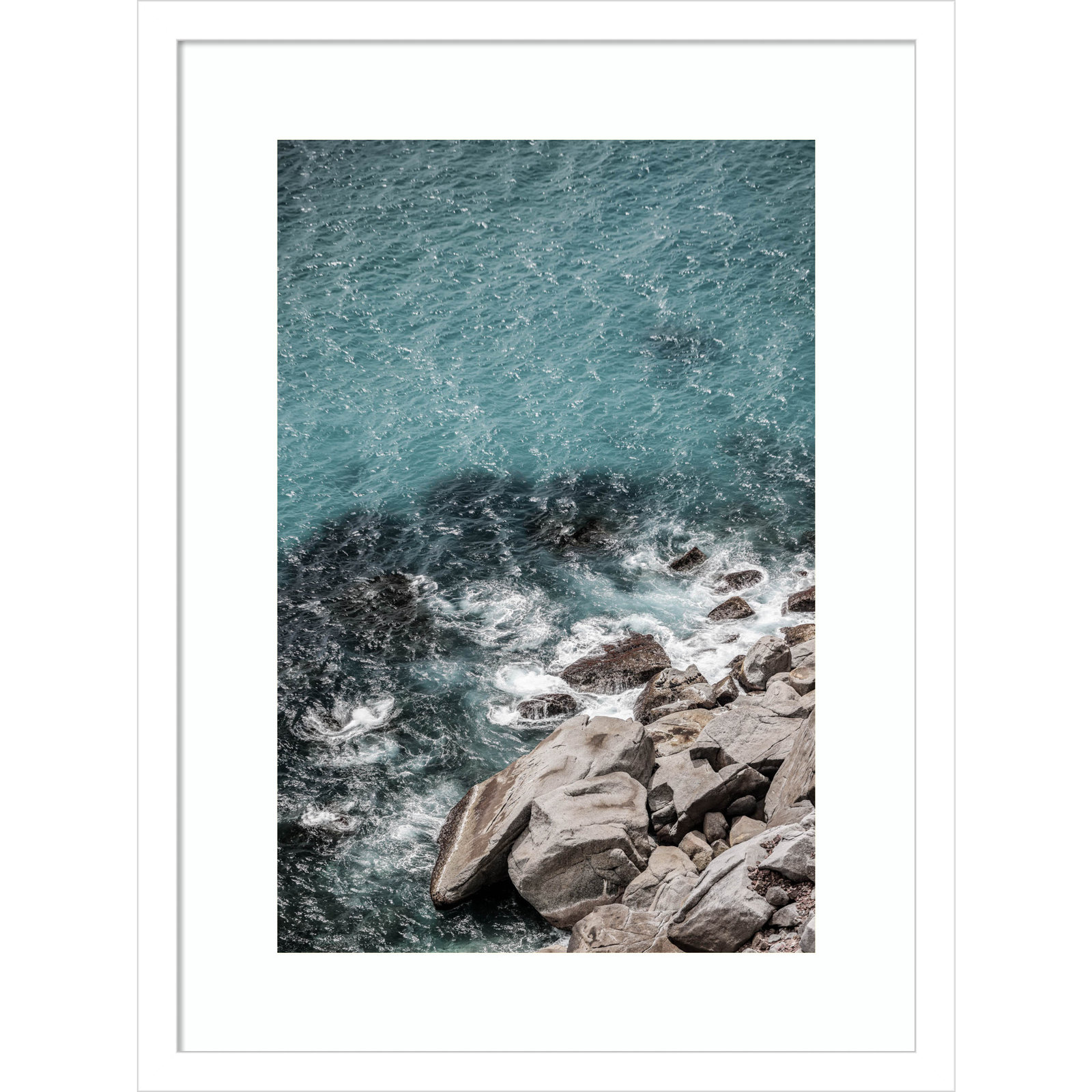 Pacetti "Aqua Sea Shores" Print, White, 21" H x 16" W