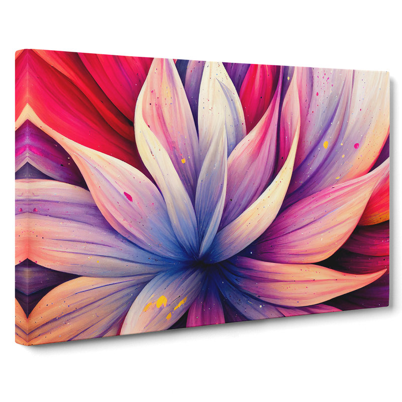 Refined Flower Splash Abstract - Wrapped Canvas, 35cm H x 50cm W x 3cm D