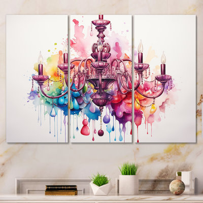 Pink Baroque Luminary Chandelier Brilliance IV - Chandelier Wall Art