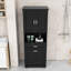 Armoire de salle de bain autoportante en bois avec tiroirs, tablette réglable et panier à linge intégré-1028249003