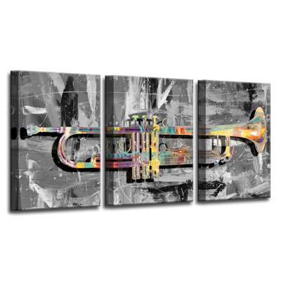" The Color of Jazz XV " 3 Piece Art Graphic Art Set