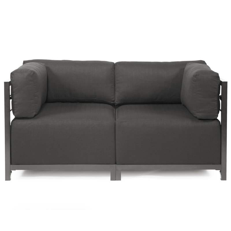 Woodsen Upholstered 65'' Loveseat, Titanium, Sterling Charcoal Polyester, 30" H x 65" W x 65" D