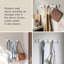 Portemanteau mural Flip avec 5 crochets - Moderne, rangement peu encombrant pour chapeaux, vestes, sacs, vestibule, vestibule, garde-robe, salle de bain, chambre à coucher - blanc / nickel