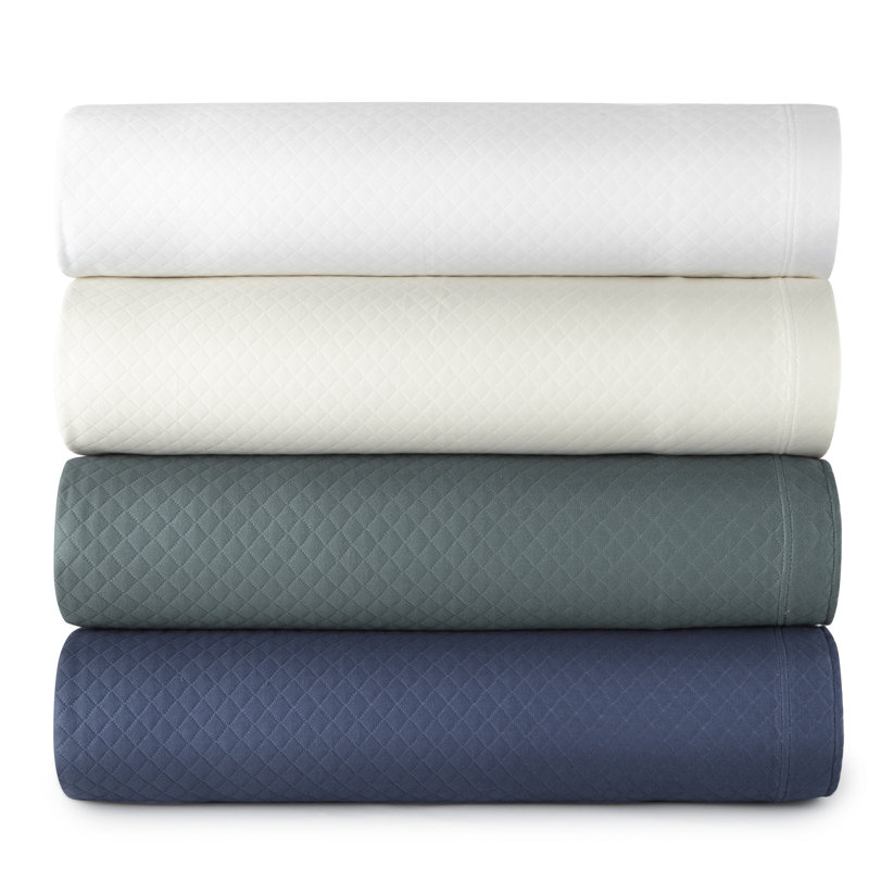 Oxford Cotton Blend Coverlet, Queen Coverlet, White