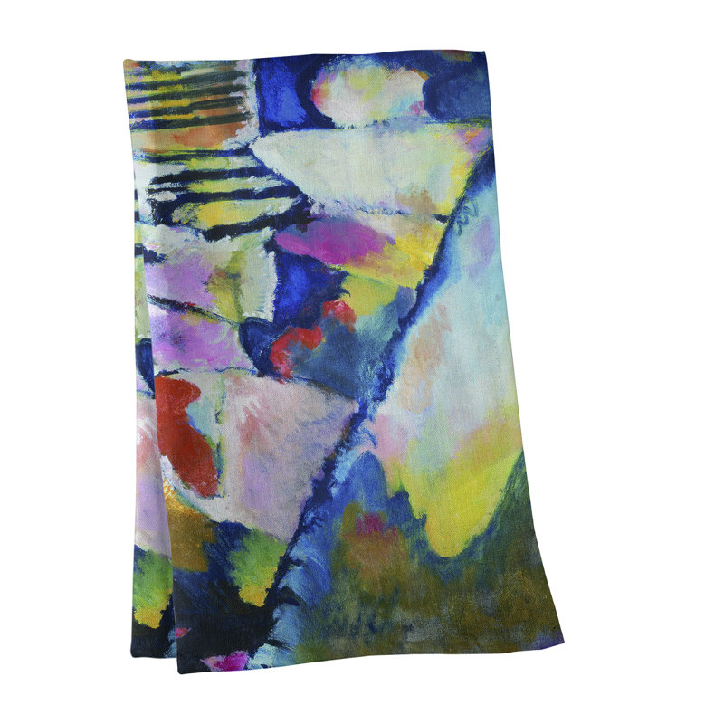 Serviette de thé paysager avec pluie, Polyester sergé
