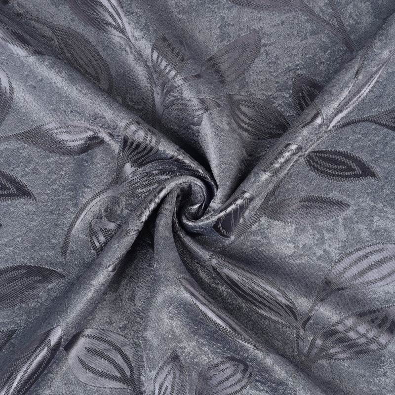 Finklea 100% Polyester Floral Room Darkening Grommet Curtain Panels, 52" W x 120" L, Charcoal