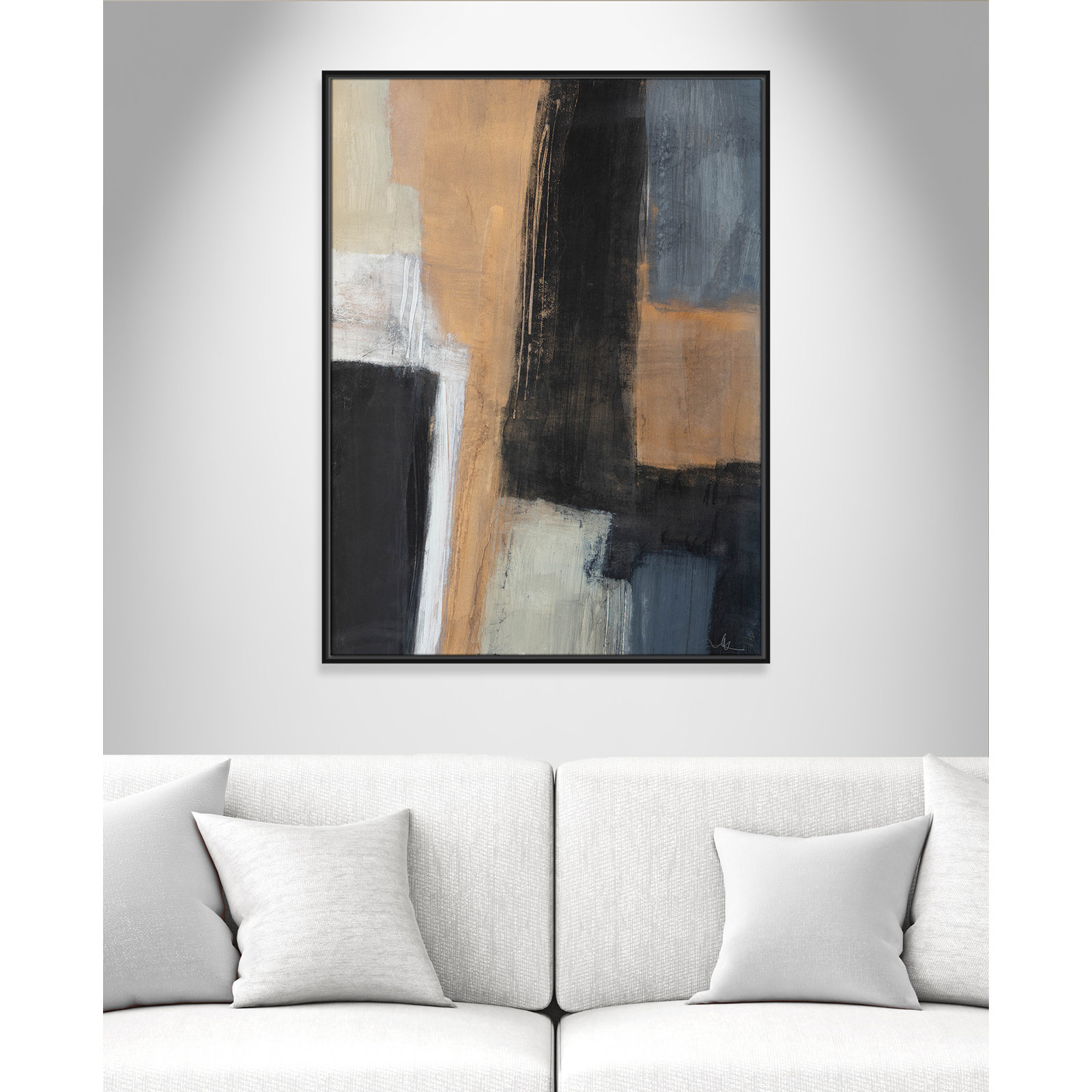 Calderon "Metallic Slate I" Print, 41.5" H x 31.5" W x 2" D, Black