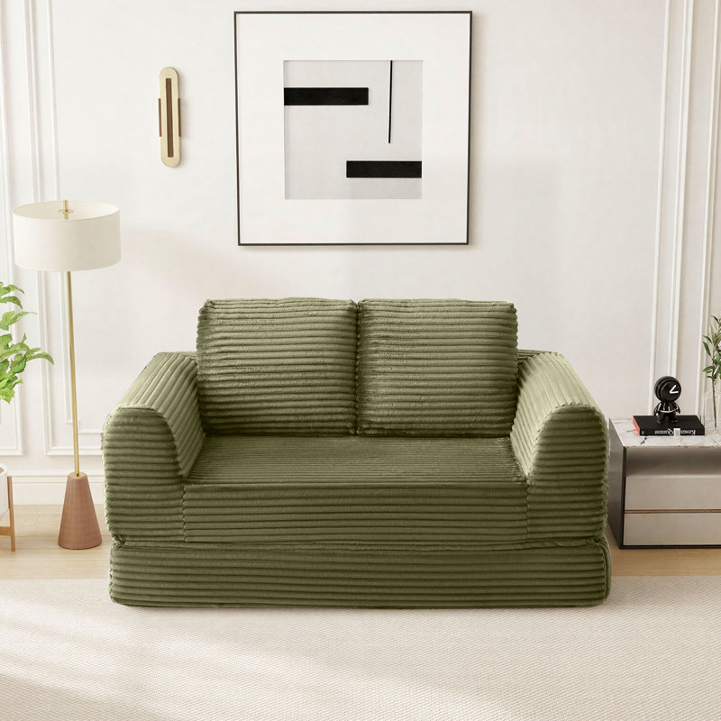 Canapé-lit Boneless Cloud Compression, H 33,8 po x l 63 po x P 37,4 po, Vert