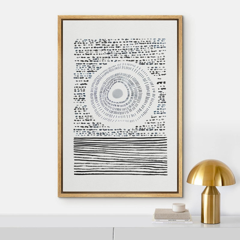 Circle Polygon Landscape Abstract Geometric Illustrations Minimalist Modern Artwork, White, 24" H x 16" W