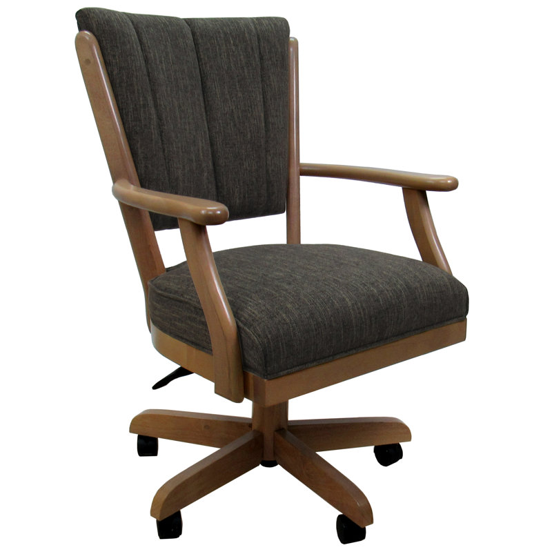 18'' H Upholstered Armchair, Light Oak, Light Oak, Sanora Brown