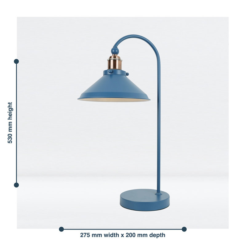 Grabowski Metal Desk Lamp, Mirage Blue, Mirage Blue