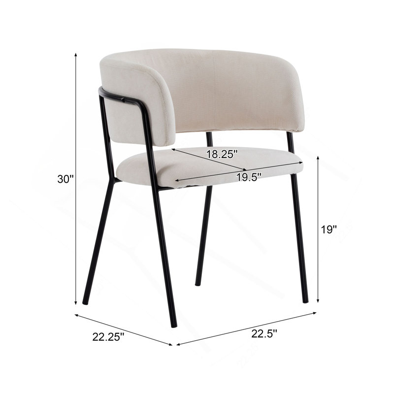 Ensemble de 2 chaises de salle à manger rembourrées Modern, Beige