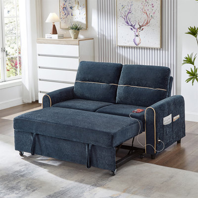 Chenille Pull Out Sofa Bed