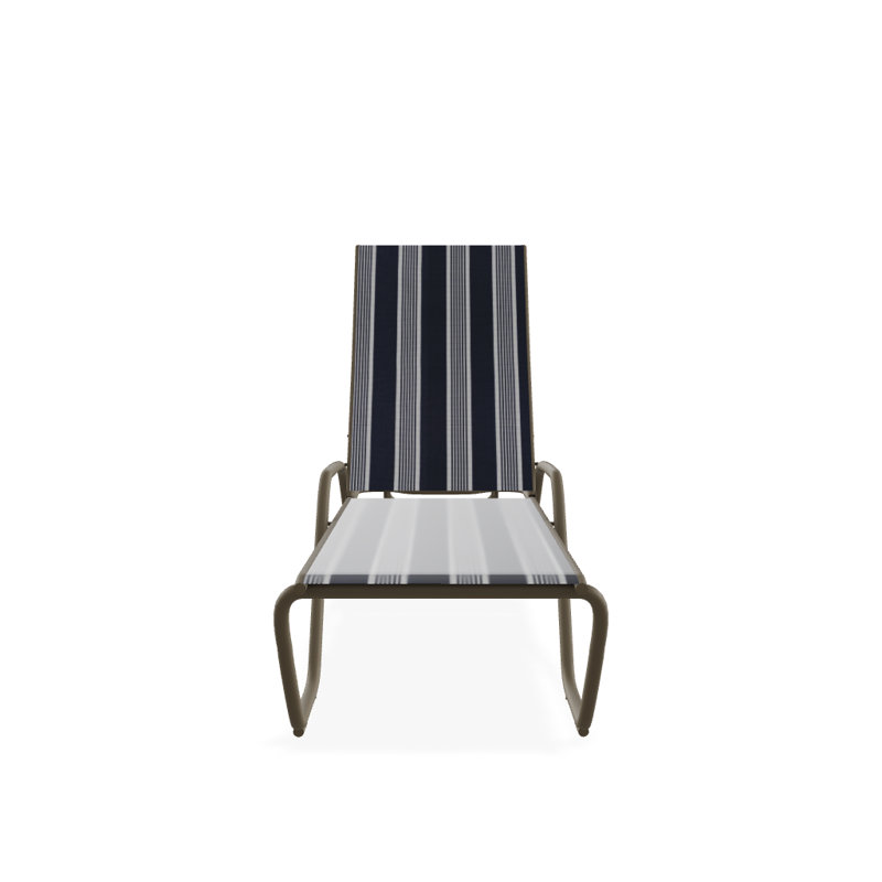 Outdoor Rust-Resistant Metal Chaise Lounge, Textured Beachwood, Night
