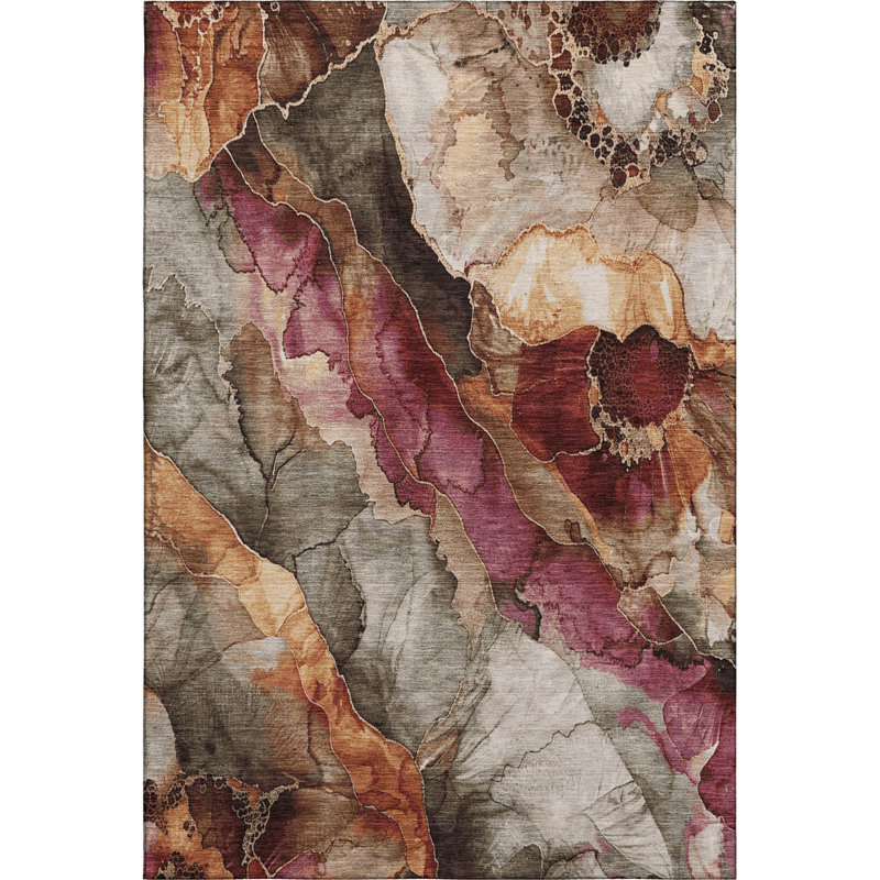 Premium Machine Washable Chelston AMF1864 Floral Rug, Rectangle 3' x 5'
