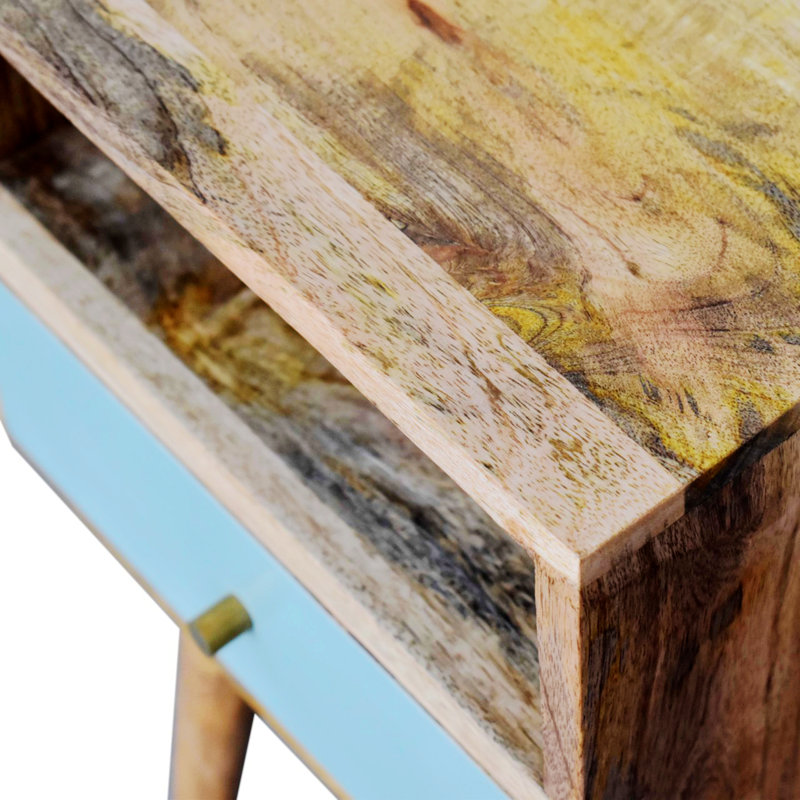 Corniyah 11.81'' W Solid Wood Nightstand, Green