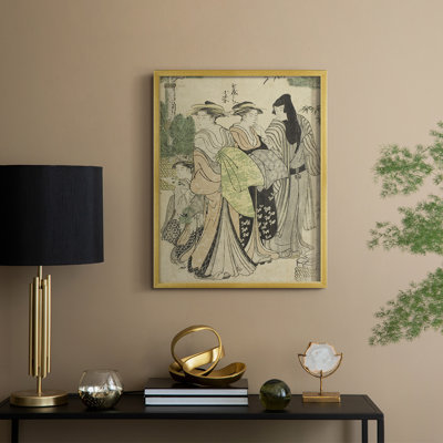 Reproduction encadrée vintage en bois massif du Japon