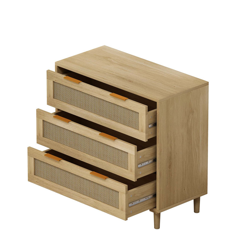 Armoire de rangement en rotin Cherle, Brun