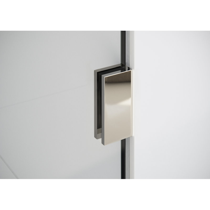 Halo 54.75 In. X 78 In. Glass Hinged Fully Frameless Glass Shower Enclosure, Polished Nickel