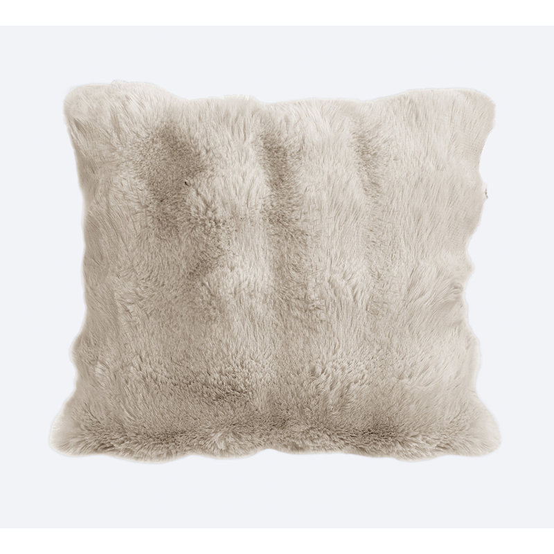 Luxury Supersoft  Faux Fur Cushion, Cream, 56x56cm