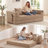 Convertible Sofa Bed - Foldable Upholstered Couch with Cupholders & Storage Pockets,No Assembly Required-552691721