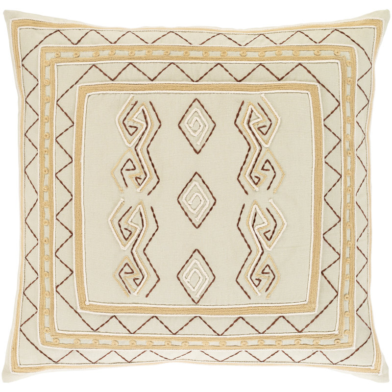Housse de coussin carré en coton, 22 po x 22 po, polyester