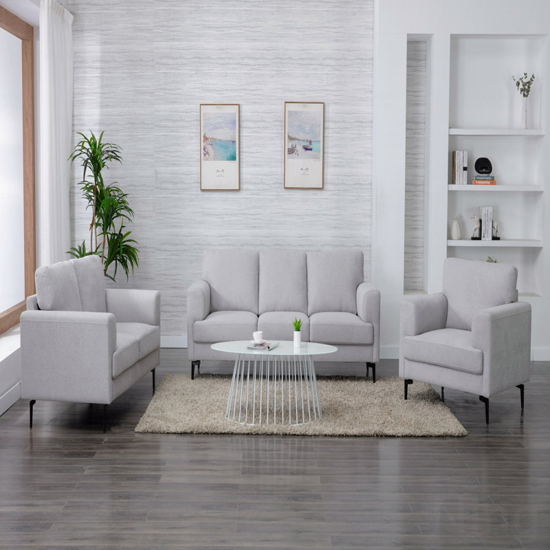 Chaise d'appoint gris clair avec pieds en métal
