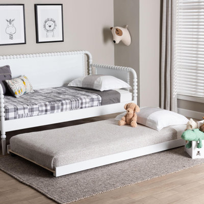 Baxton Studio Lucera Trundle - Underbed Low-Profile Rolling Base For Daybeds And Guest Rooms, Twin, White