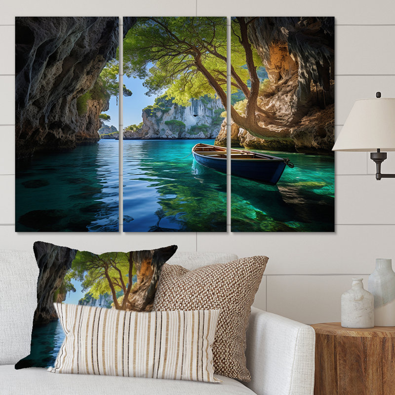 Grèce Zakynthos Secrets I sur toile, 3 pièces, H 28 po x l 36 po x P 1 po