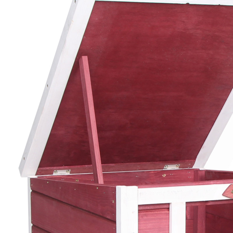 Petite cage en bois pour lapin avec cage de cochon d'Inde avec toit ouvert et imperméable, rouge, Rouge