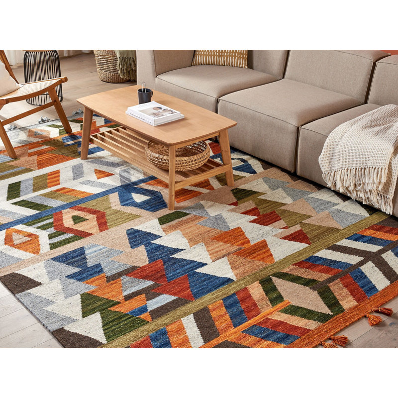 Montegue Geometric Wool Hand Woven Area Rug, Rectangle 200 x 300cm