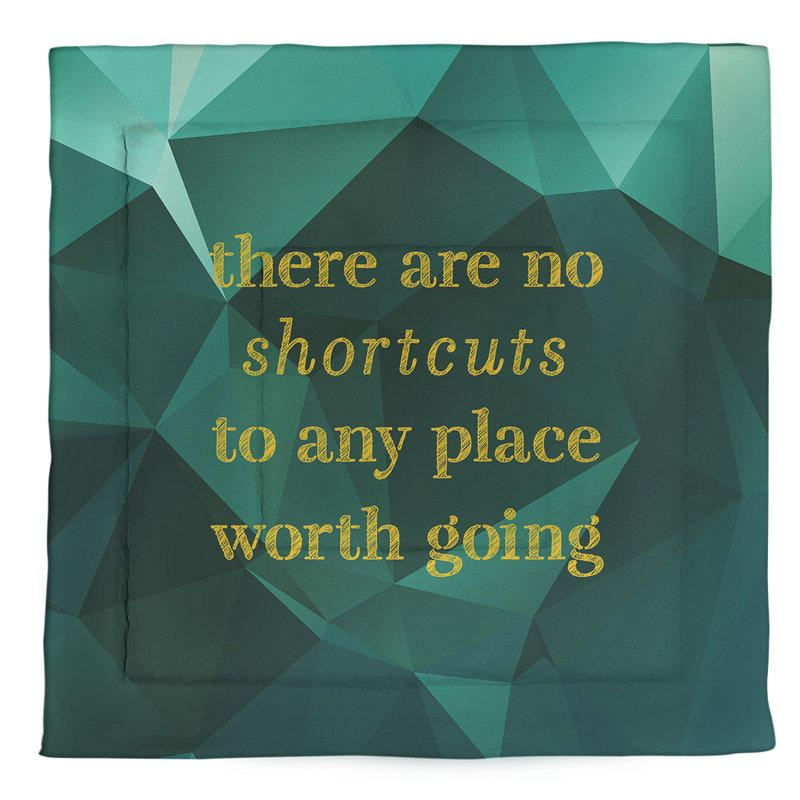Gemstone Polyester Comforter, King Comforter, Emerald/Gold