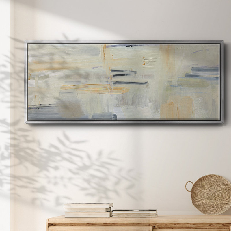 Gray andGold Abstract- Framed Canvas