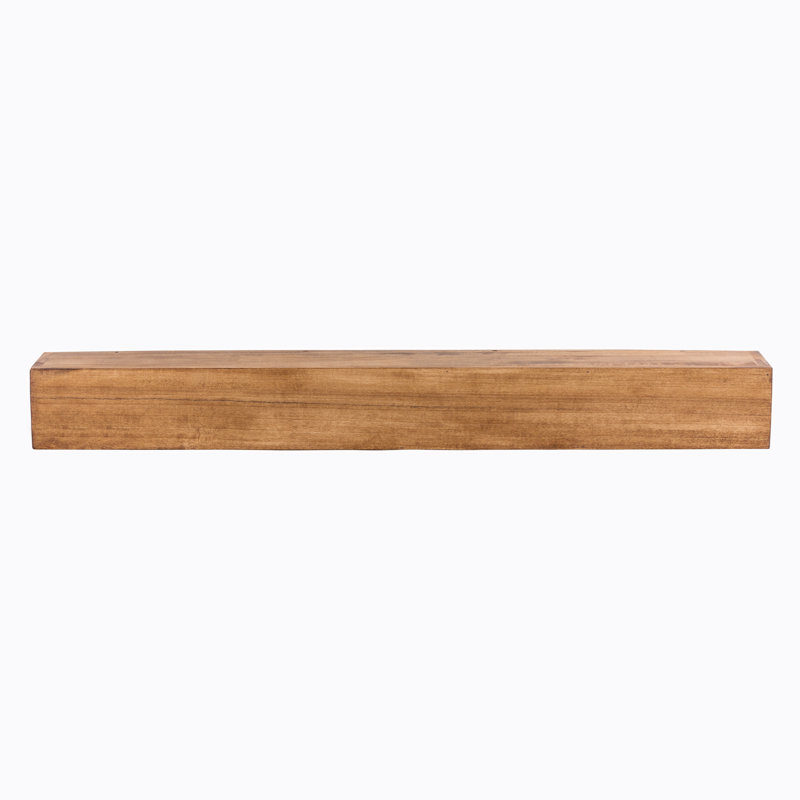 60" Aged Oak Poplar Hollow Farmhouse Fireplace Mantel Shelf