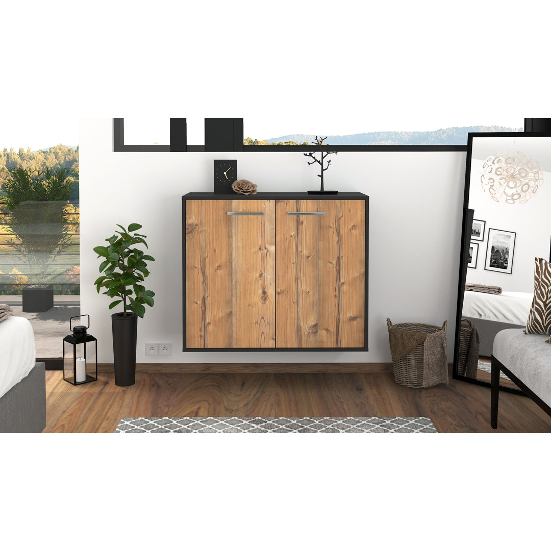 Sideboard Alexz, Fliegend/Metallgriffe, Größe: 92x79x35 cm