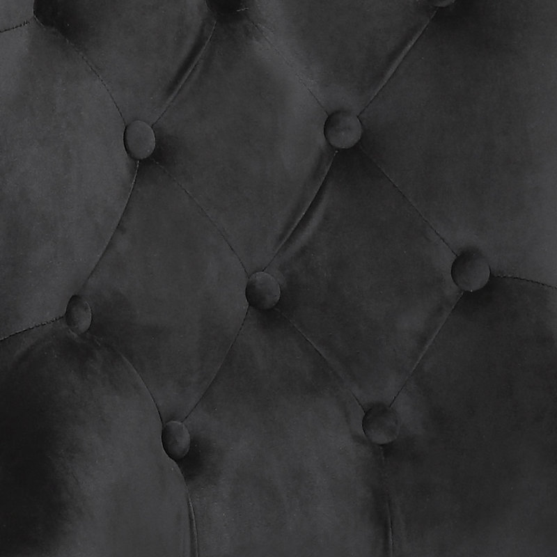 Chaise parsons rembourrée en velours Kamryn, Noir