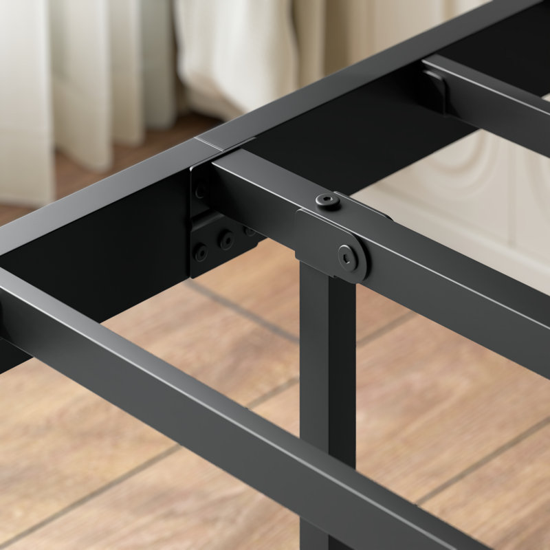 Likins 44" high metal Iron platform bed frame with headboard,heavy duty, high load capacity,easy to assemble,no wobble,Double Beds for Couples, Families , Perfect for Master Bedrooms & Shared Living Space,Queen