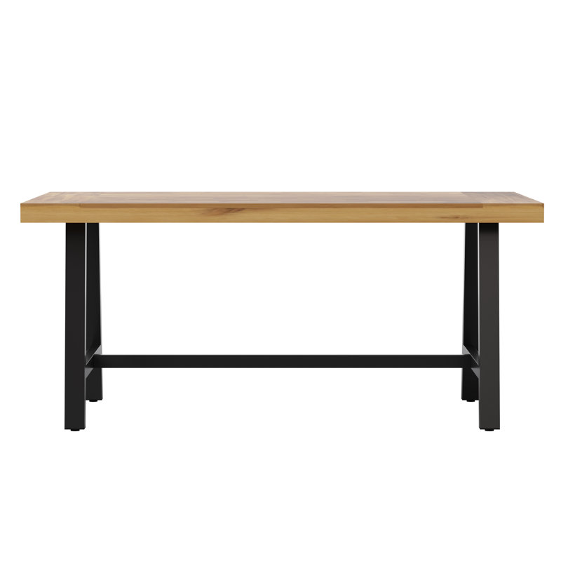 Willyard Commercial Grade Indoor/Outdoor Rectangular Acacia Wood Patio Dining Table