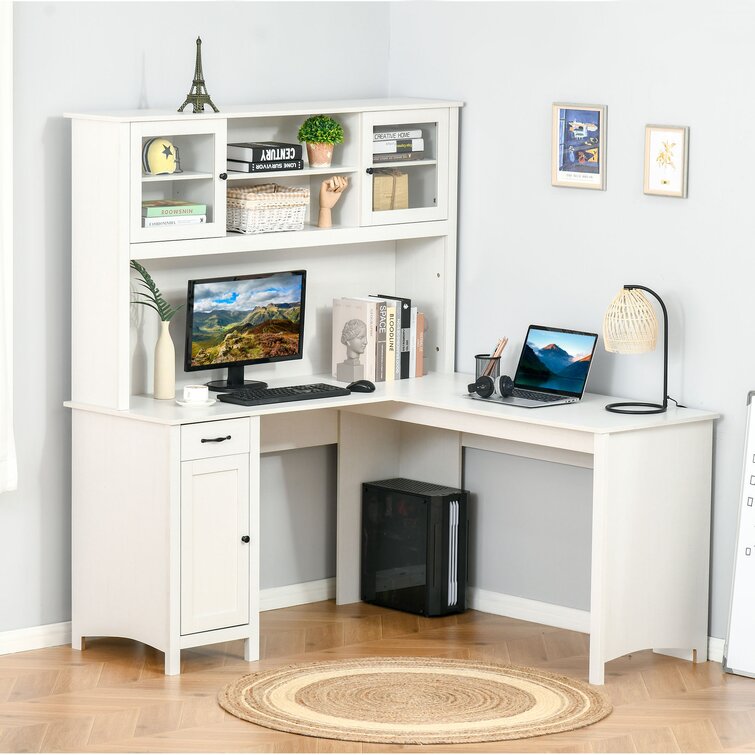 Red Barrel Studio® 59 Computer Desk with Storage Bookshelf, Home Office Desk  with Hutch, Writing Desk
