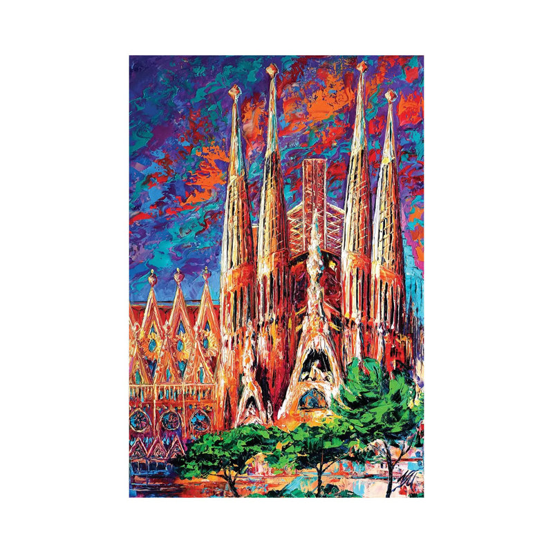 "La Sagrada Familia" par Natasha Mylius, reproduction d'art sur toile tendue, H 40 po x l 26 po x P 1,5 po