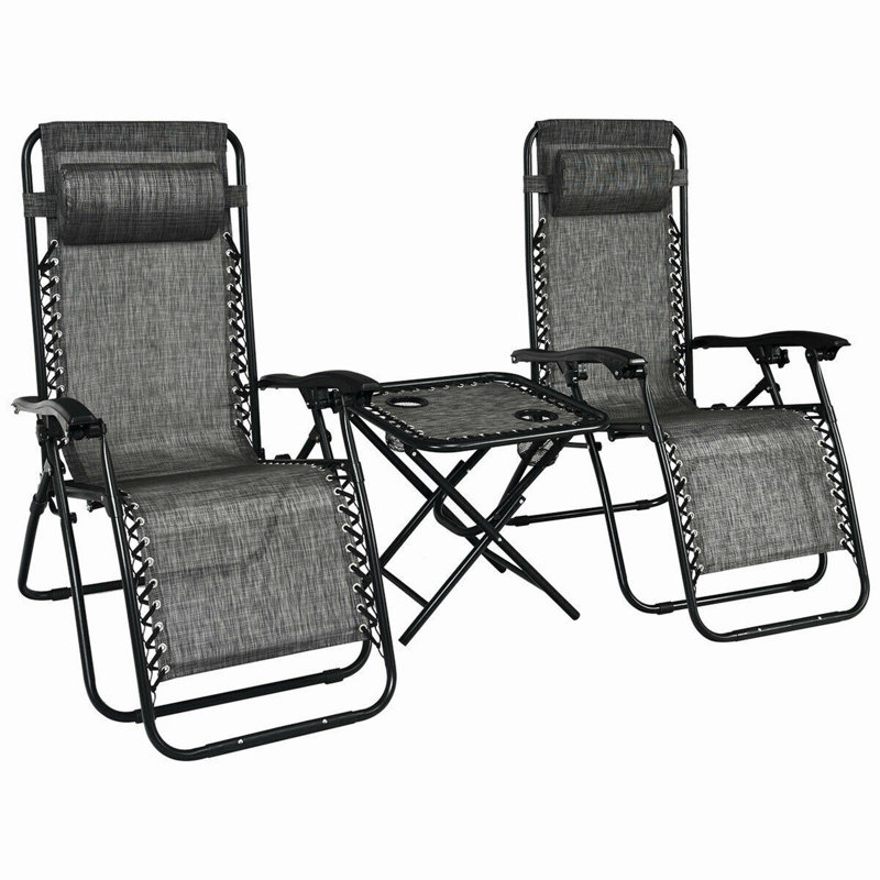 Chaise pliante zéro gravité, gris