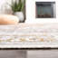 Carrew Machine Washable Non-Slip Area Rug in Beige & Gold-827880631