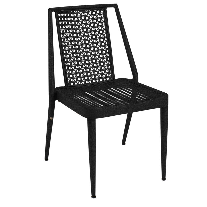 Parc Outdoor Dining Side Chair, Textured Black