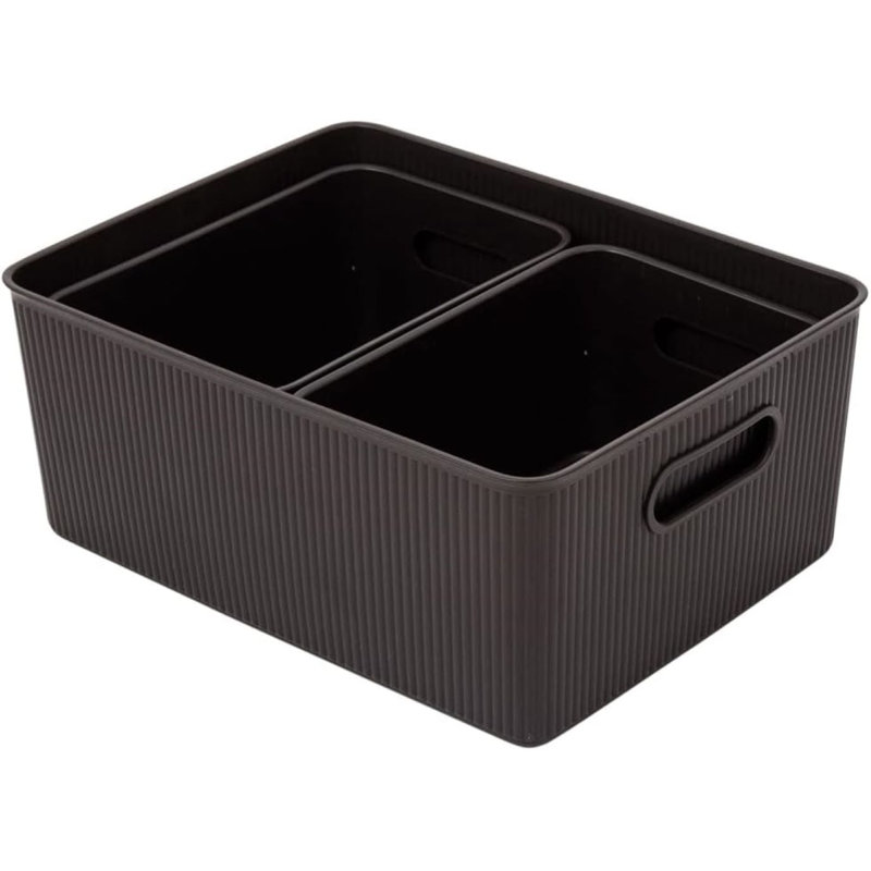 Latitude Run® Plastic Decorative Bin, Root Beer Brown