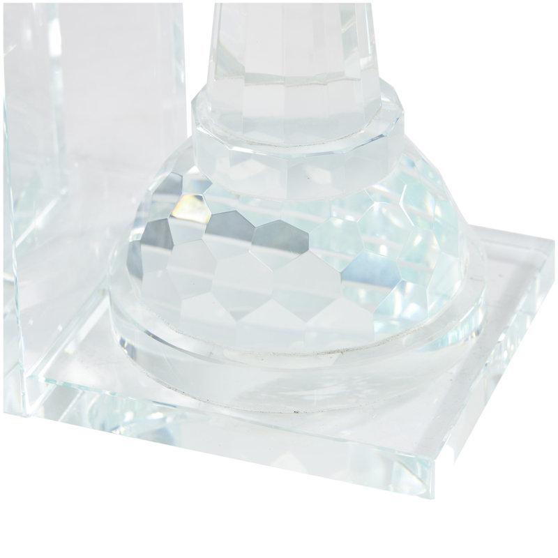 Ensemble de serre-livres décoratifs en cristal surdimensionné transparent Crystal Chess