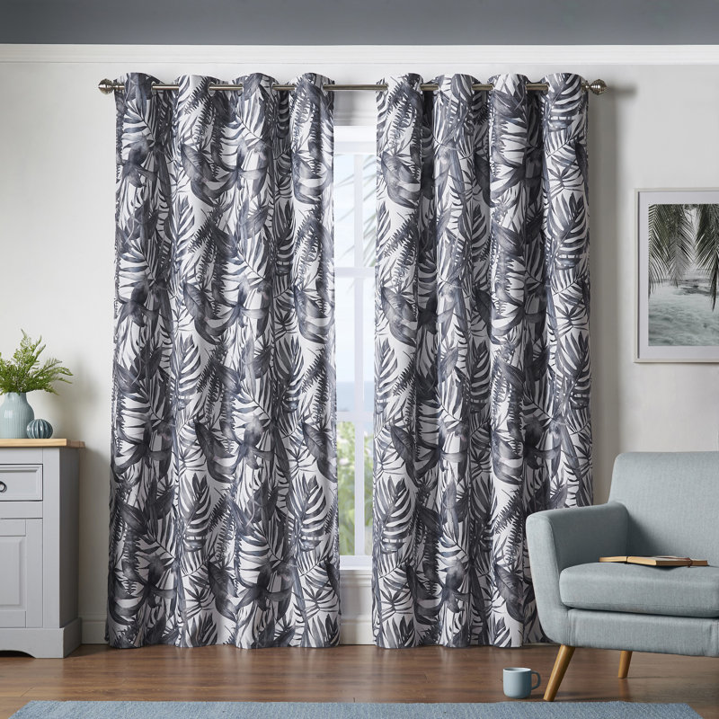 Idaville Room Darkening Curtain Pair, Charcoal, Width 229 x Drop 229 cm
