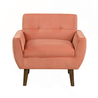 Color Accent Chair Upholstered Velvet Cushion Seat Back Tufted Contemporary Living Room Furniture 1Pc