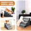 Escalier pour chien pour petits chiens, marchepied pour chien à 5 marches pour lit haut et canapé, marchepied en mousse haute densité pour animal de compagnie avec planche de support, housse lavable antidérapante, gris